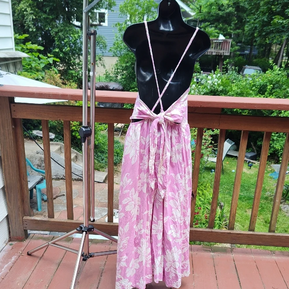 Free People Pink Maxi Sundress Spaghetti Strap - Picture 3 of 7